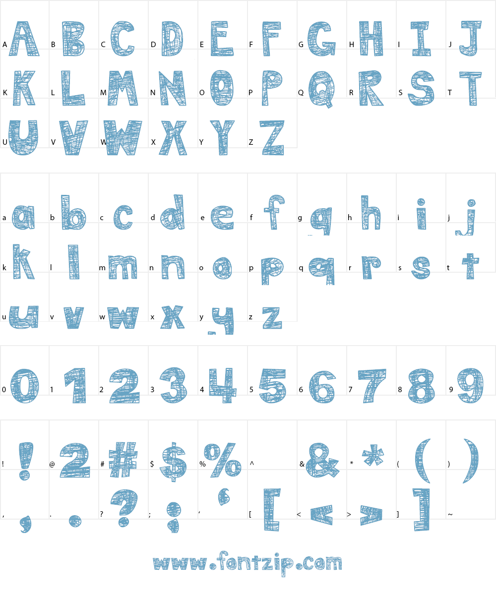 DJB MESS IN MY HEAD Font Character
